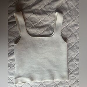 Reformation ribbed square neck sweater tank top